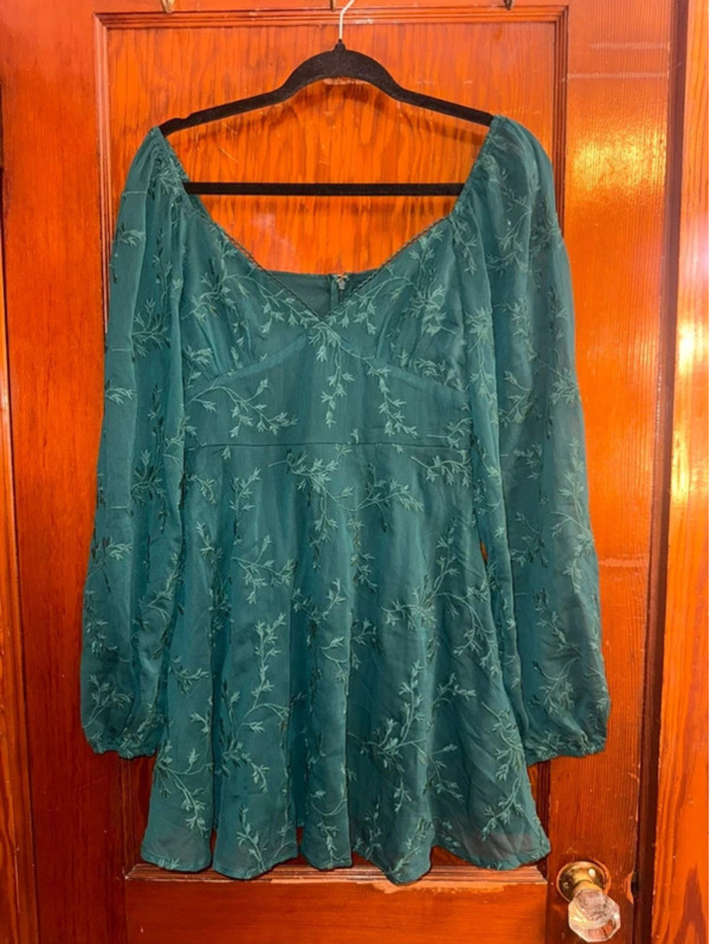 Altar’d State Jemima Embroidered Mini Dress Small Hunter Green NWT [COPY]